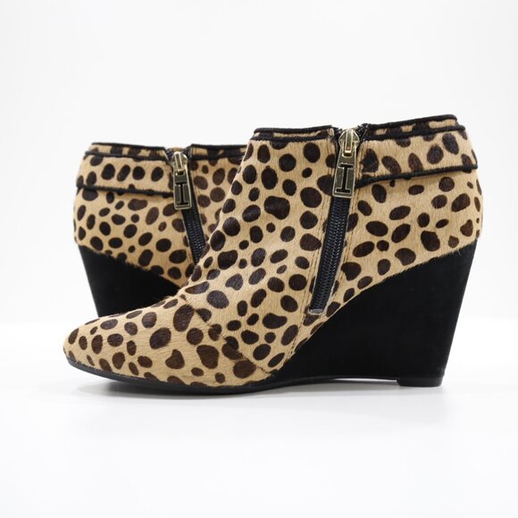 Isaac Mizrahi WinonaLee Animal Print Calf Hair 3" Wedge Heel Booties - 6.5 - Picture 5 of 7